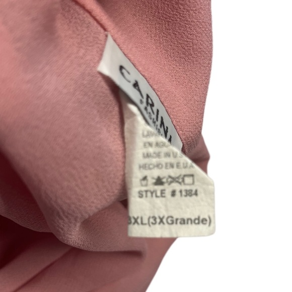 Carina Fashion vintage women’s size 3XL all pink long sleeve floral open blouse - Picture 4 of 7